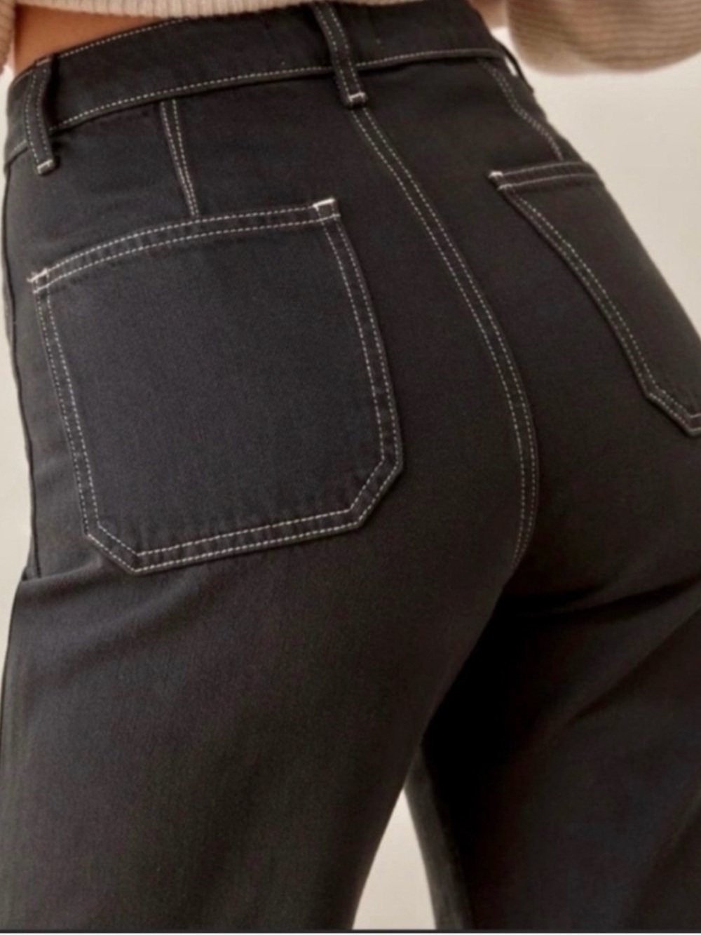⚡️Reformation Lexi High-Rise Wide Leg Jeans — Washed Black 100% Cotton - Picture 3 of 8